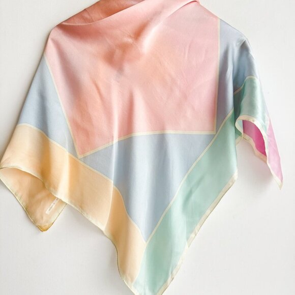 Adrienne Vittadini Pastel Geometric Print Silk Lightweight Scarf - Picture 1 of 4